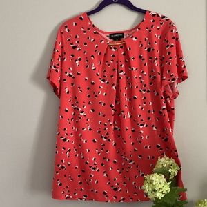 Liz Claiborne Vibrant Orange and Black Top X-Large
